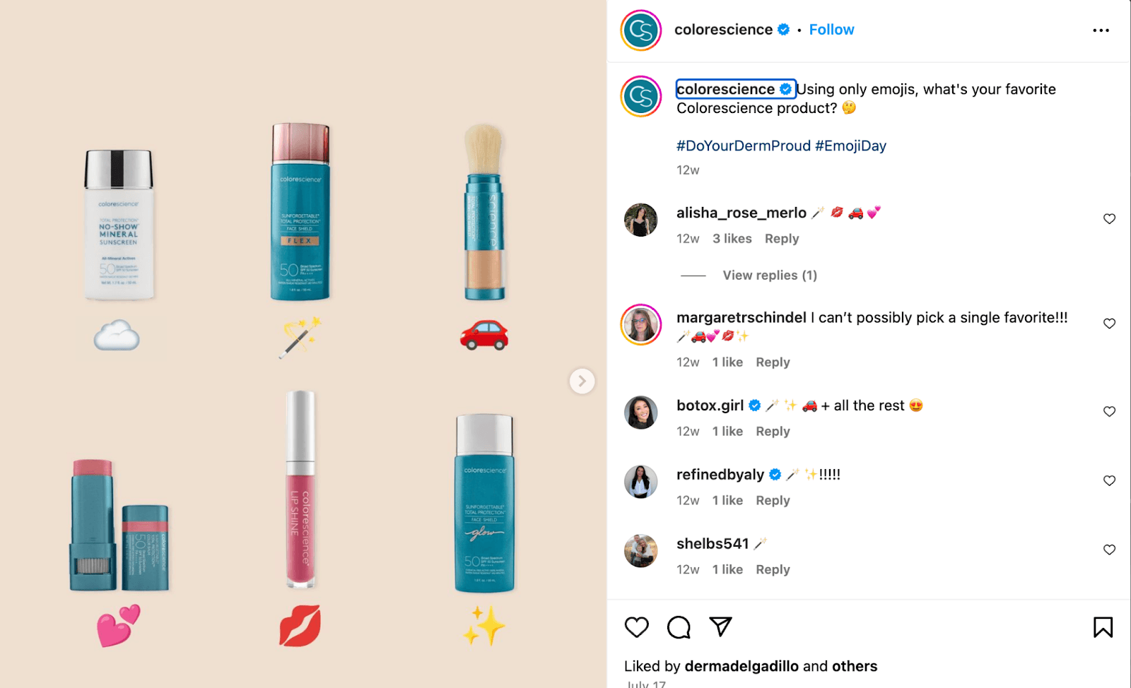 Instagram Caption Ideas example from Colorescience