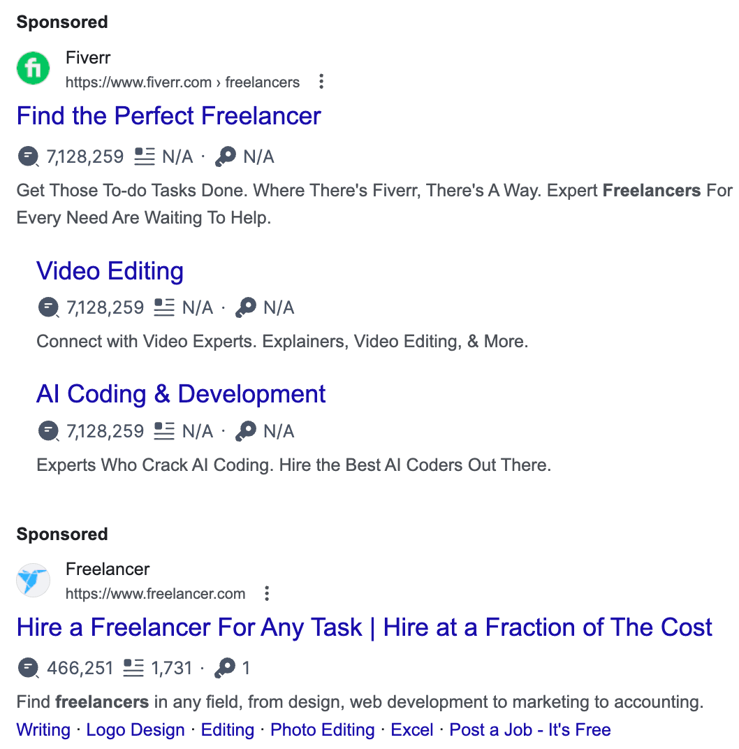 Advertising Headline Google Ads: incorporating target keywords example
