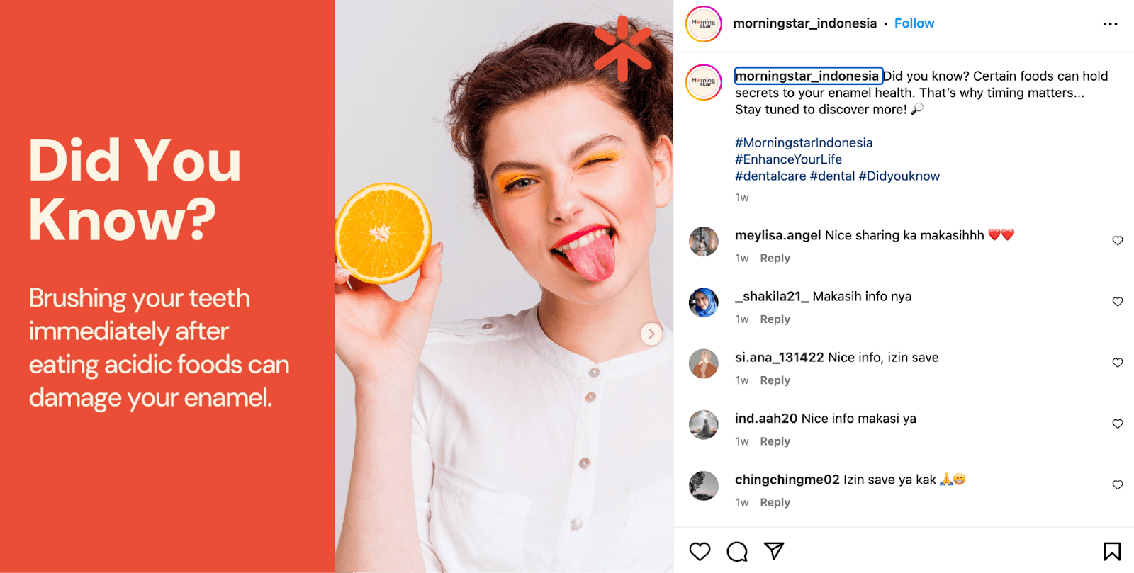 Instagram Caption Ideas example from Morning Star Indonesia