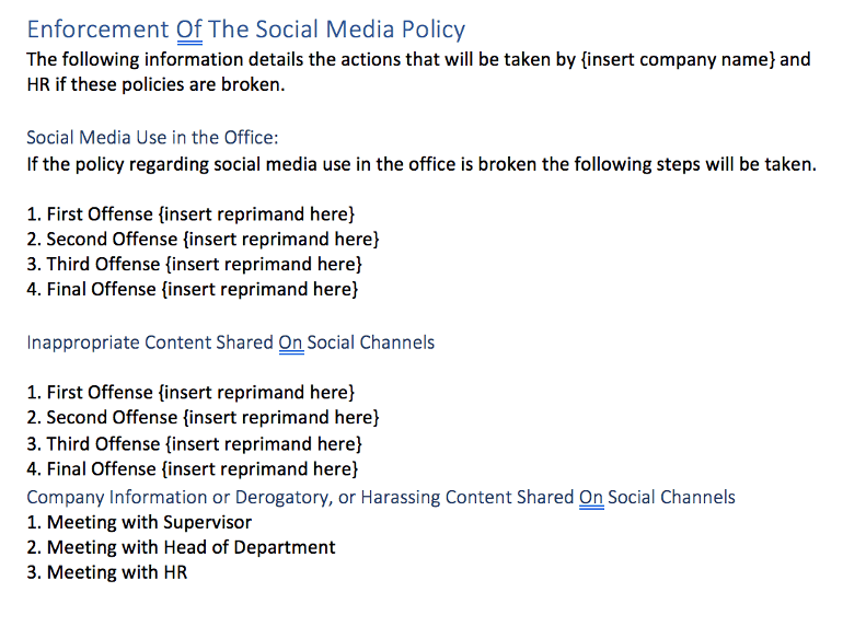 Enforcement of Your Social Media Policy
