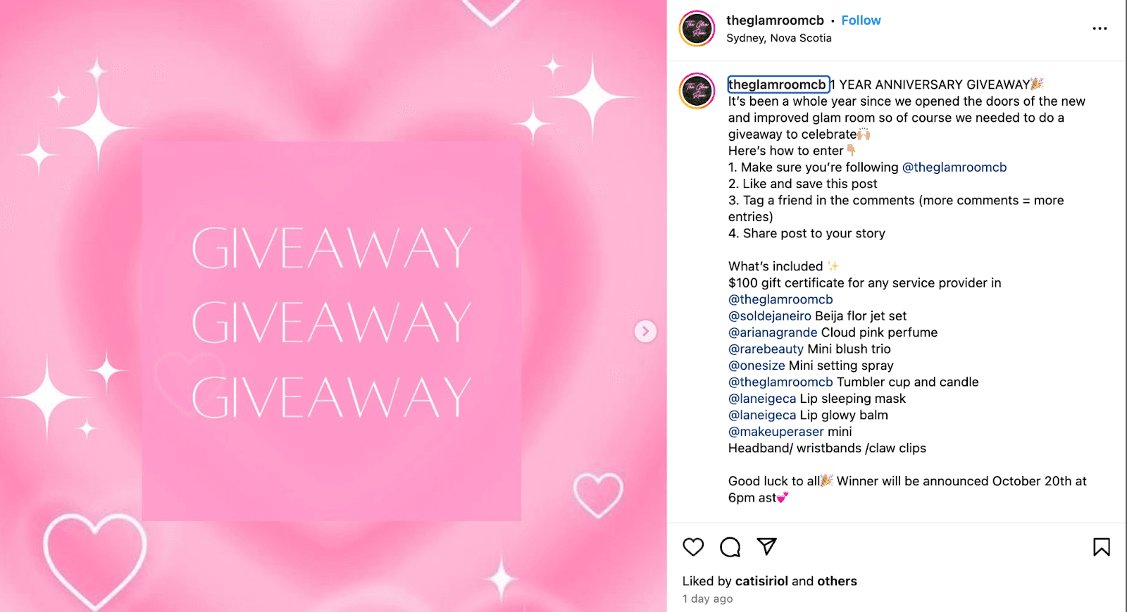 Instagram Caption Ideas example from The Glam Room